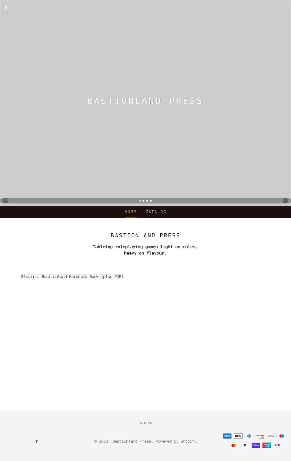 bastionlandpress.com shopify website screenshot