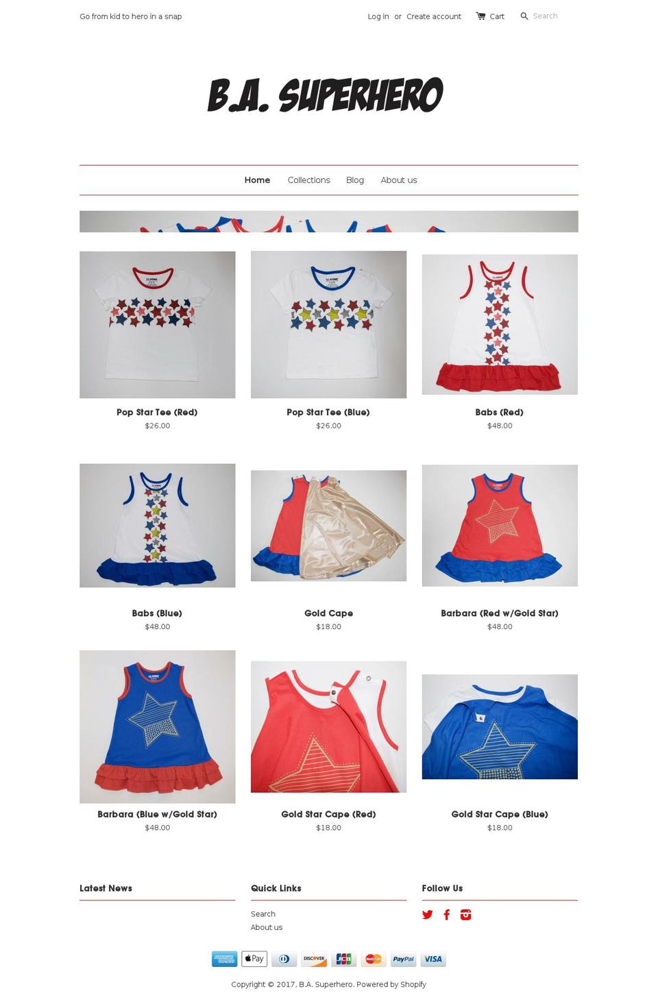 basuperhero.com shopify website screenshot