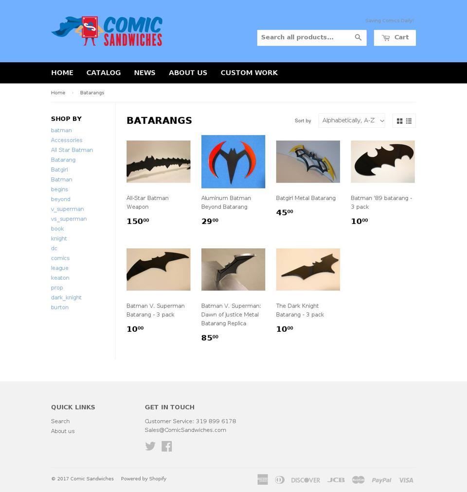 batarangs.com shopify website screenshot