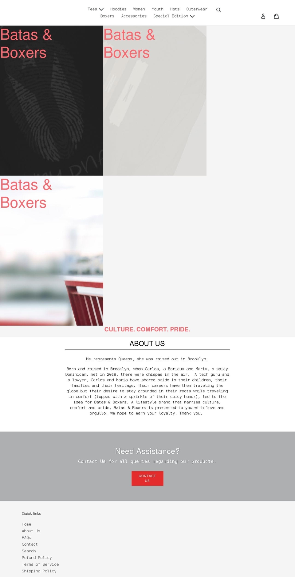 batasboxers.com shopify website screenshot