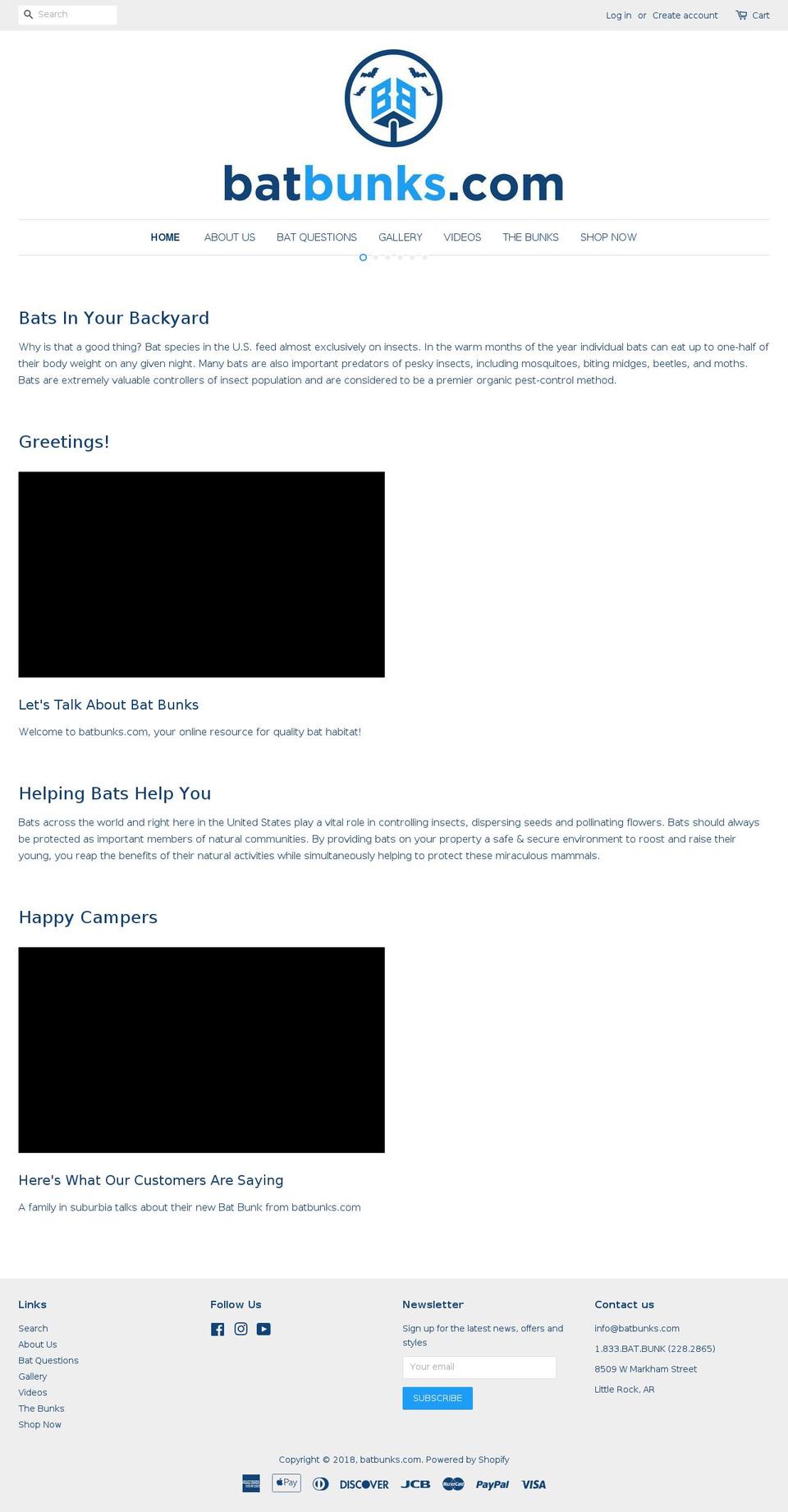 batbunks.com — Shopify storefront screenshot
