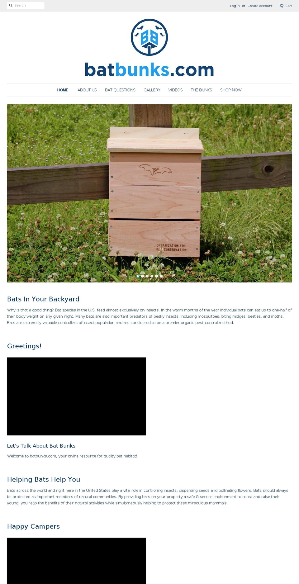 batbunks.org shopify website screenshot