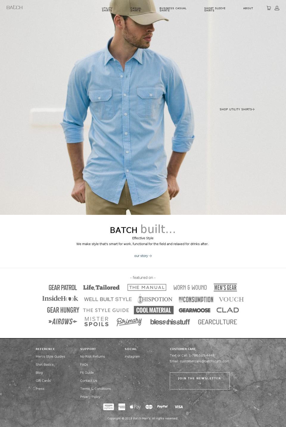 batchclothing.com — Shopify storefront screenshot