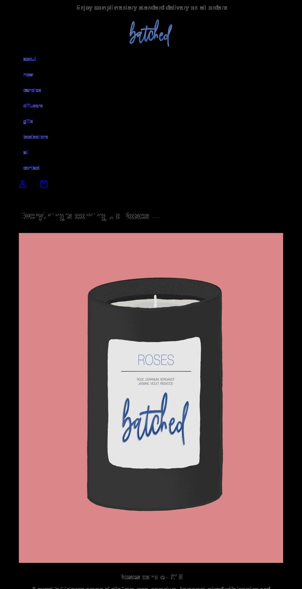 batchedcandles.co.uk shopify website screenshot