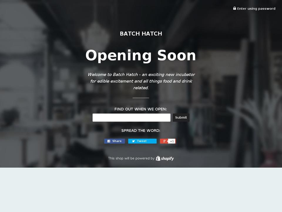 batchhatch.com shopify website screenshot