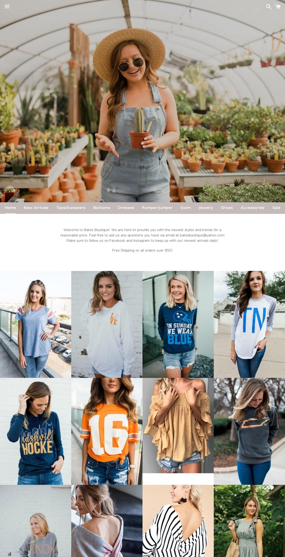 batesboutique.com shopify website screenshot