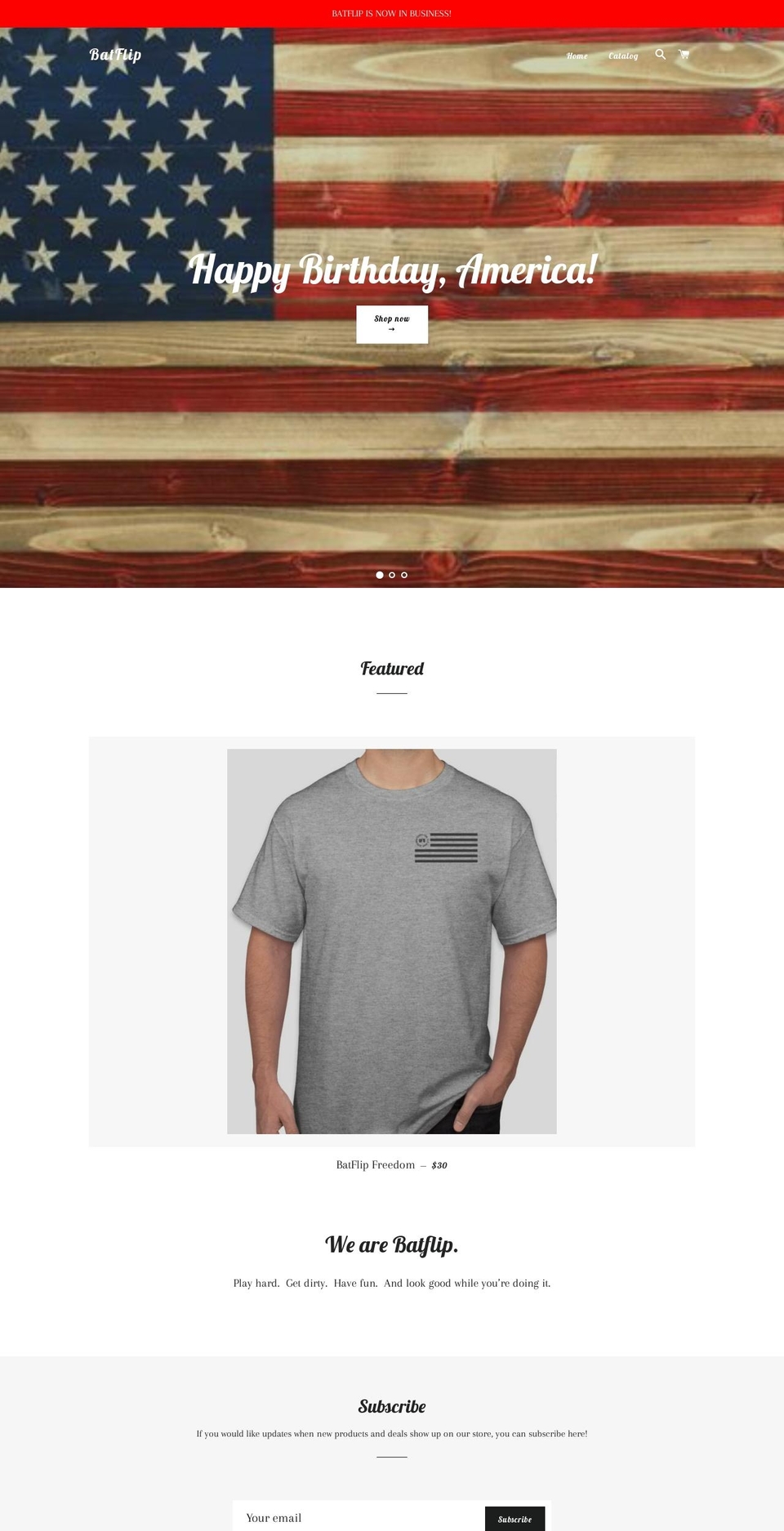 batflipbaseball.com — Shopify storefront screenshot