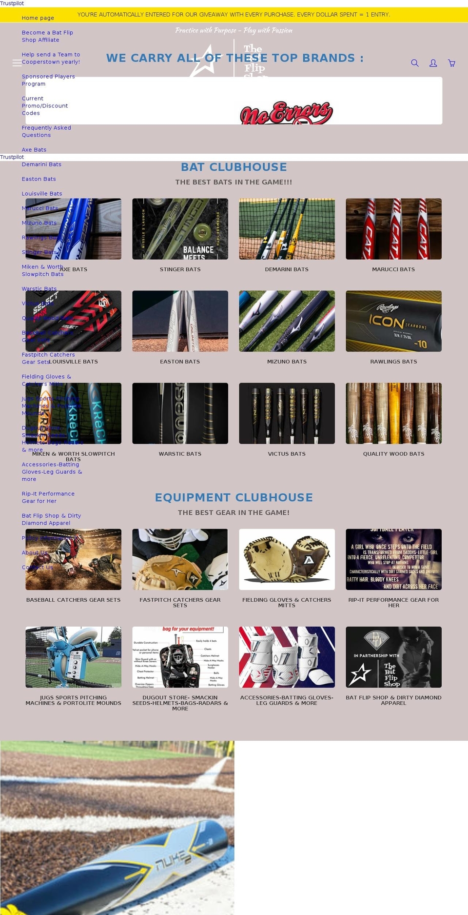 batflipshop.com shopify website screenshot