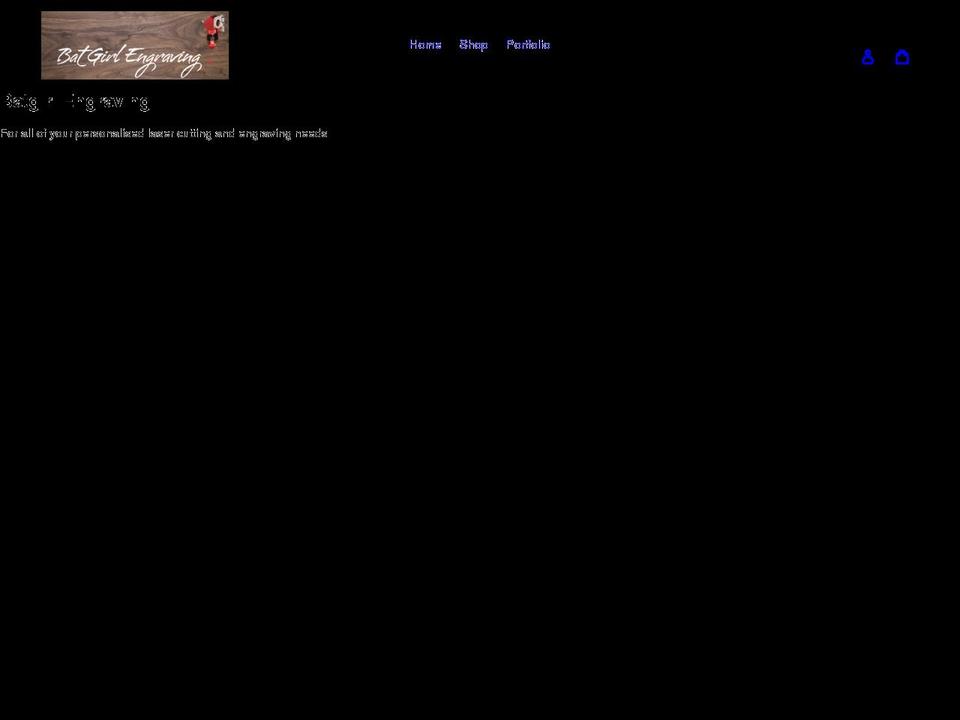 batgirlengraving.com shopify website screenshot