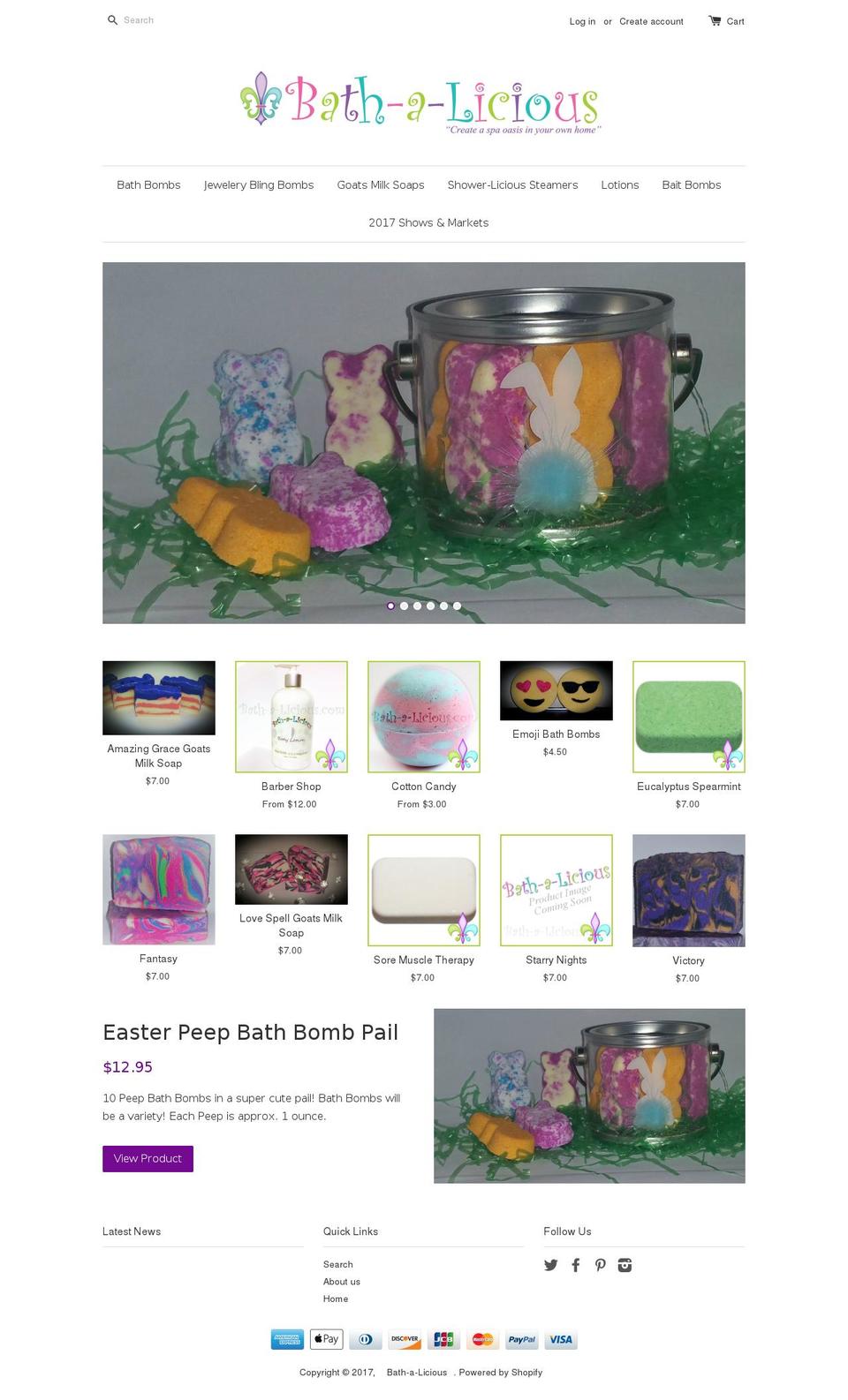 bath-a-licious.com shopify website screenshot