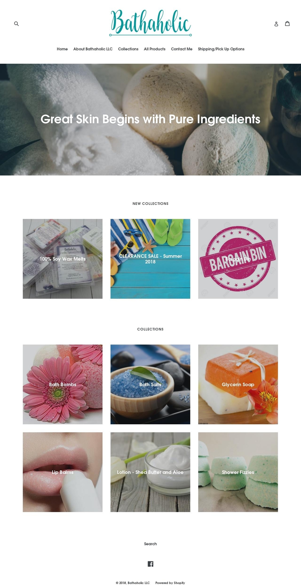bathaholicllc.com — Shopify storefront screenshot