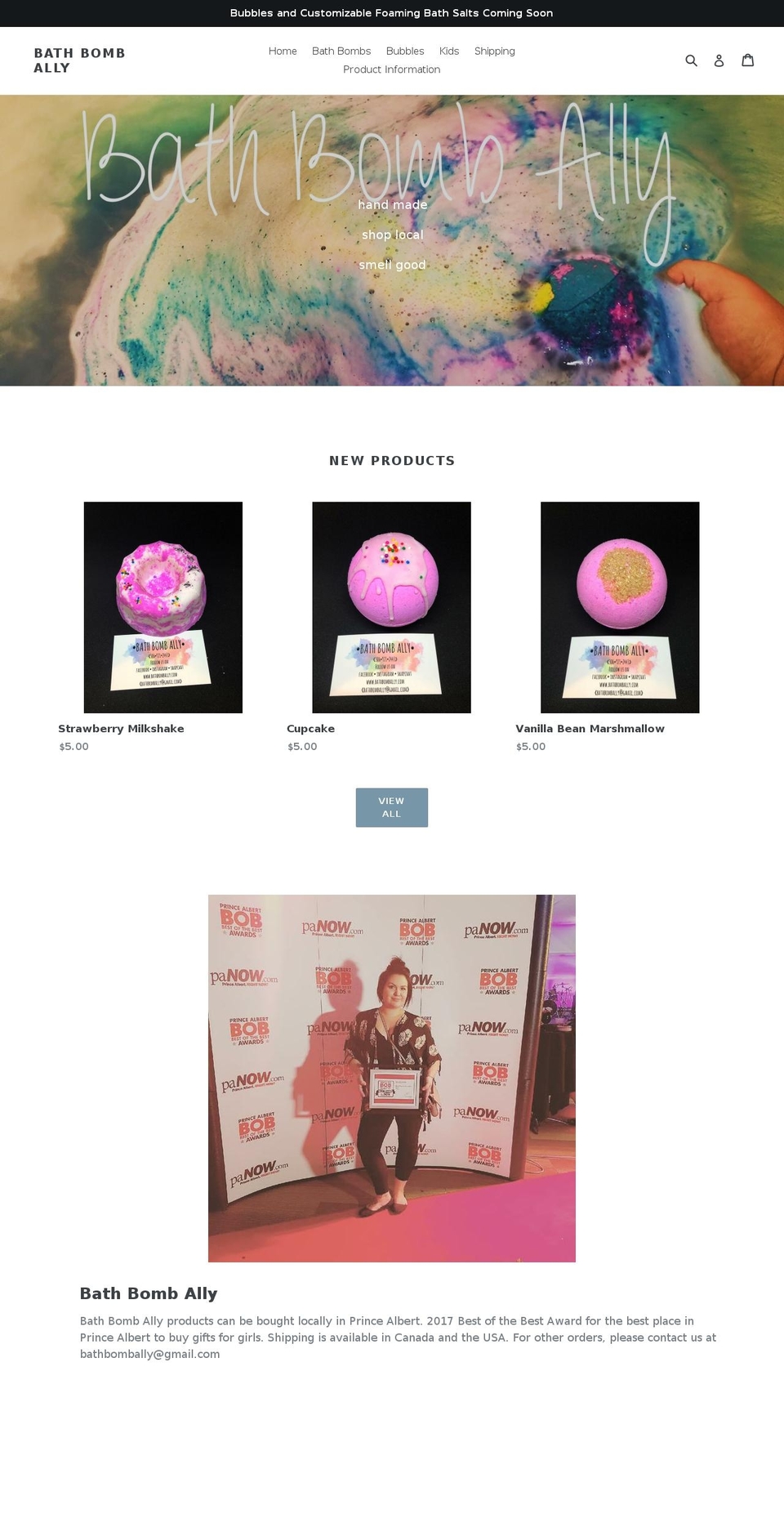 bathbombally.com — Shopify storefront screenshot