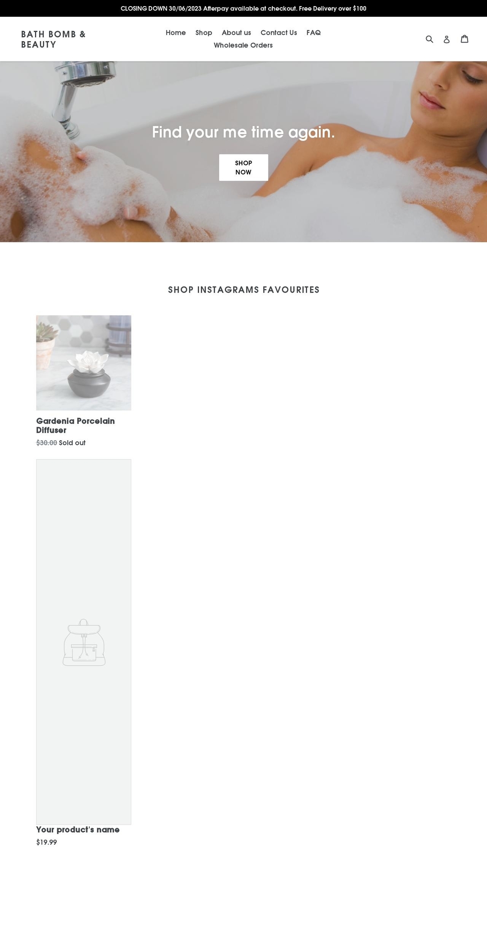 bathbombnbeauty.com — Shopify storefront screenshot
