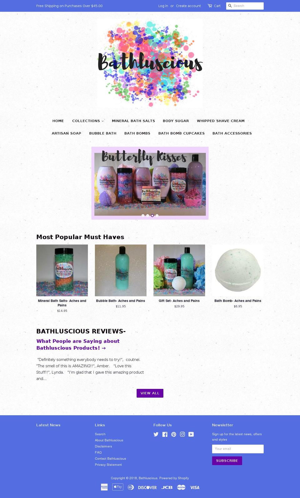bathluscious.com — Shopify storefront screenshot