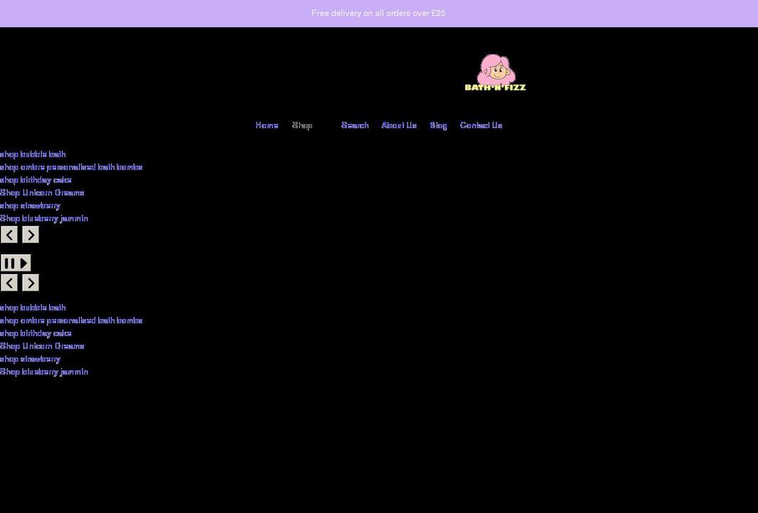 bathnfizz.com shopify website screenshot