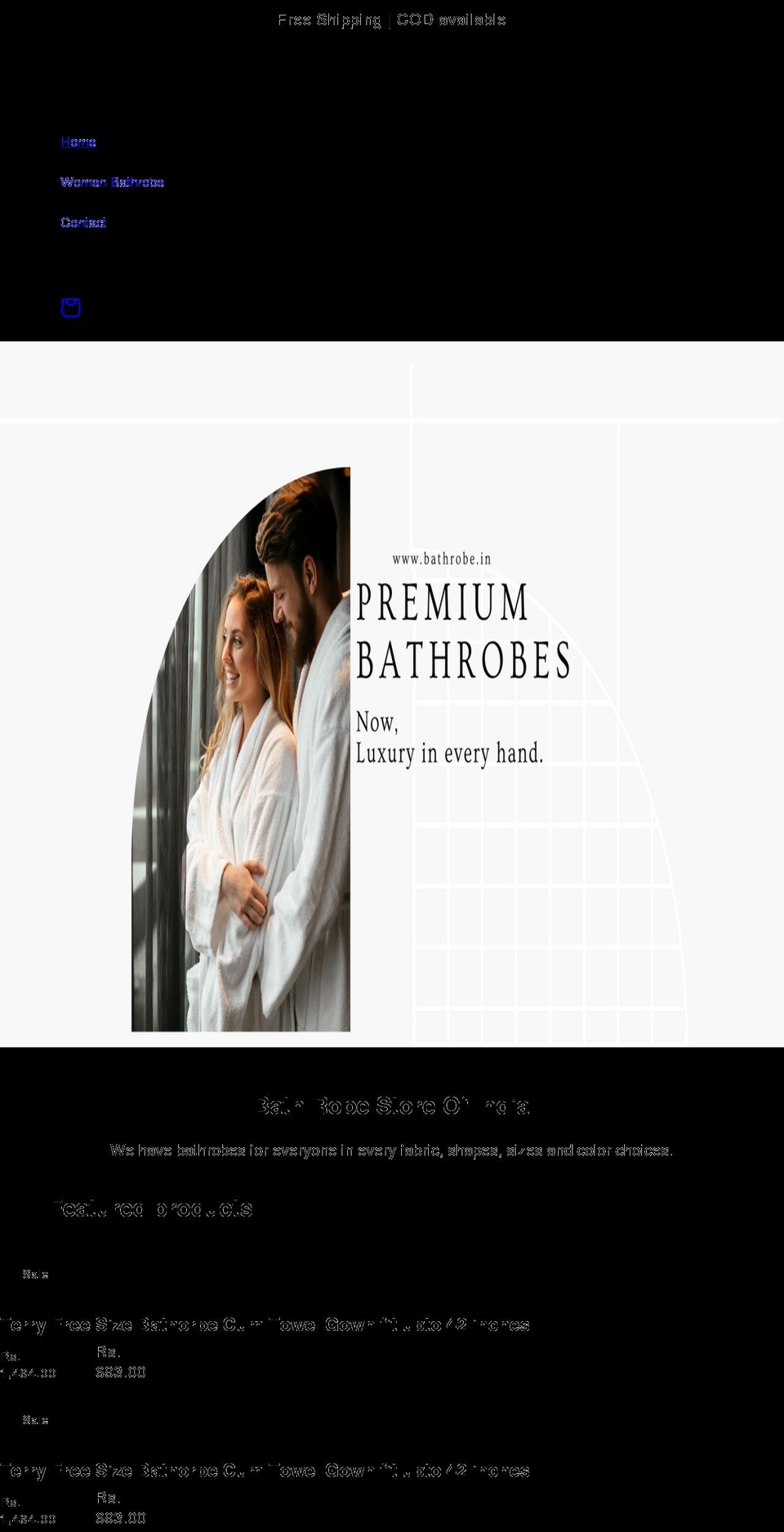 bathrobe.in shopify website screenshot