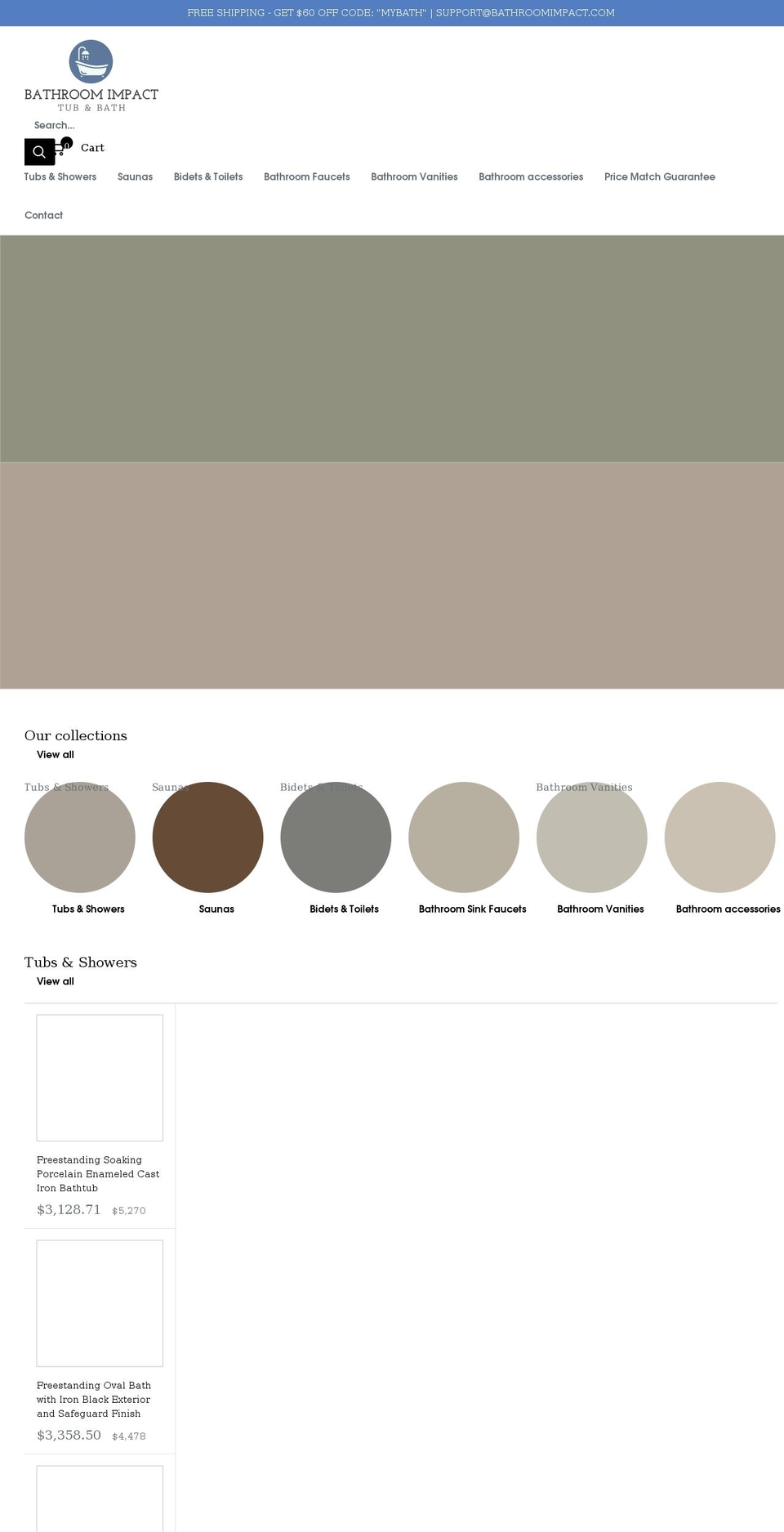bathroomimpact.com shopify website screenshot