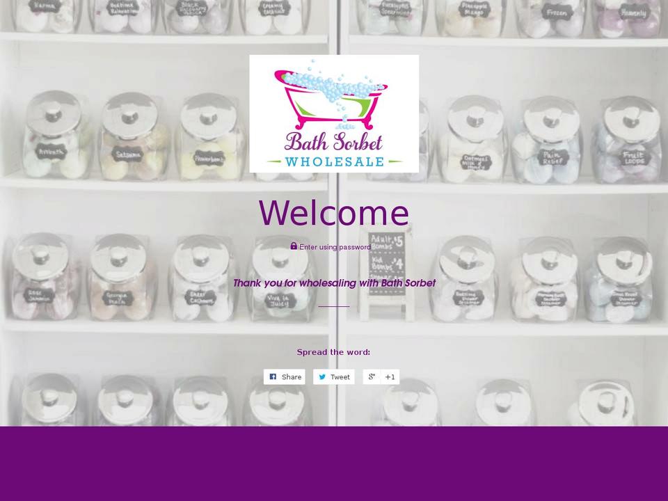 bathsorbetwholesale.com — Shopify storefront screenshot