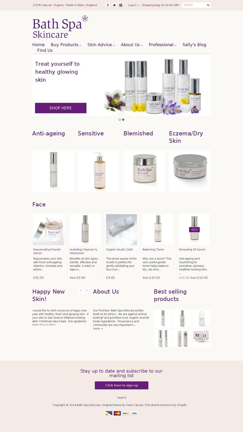 bathspaskincare.co.uk shopify website screenshot