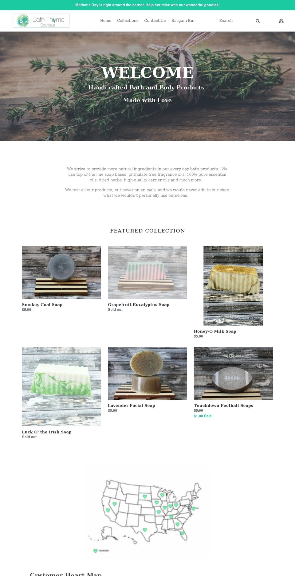 baththymeboutique.com — Shopify storefront screenshot