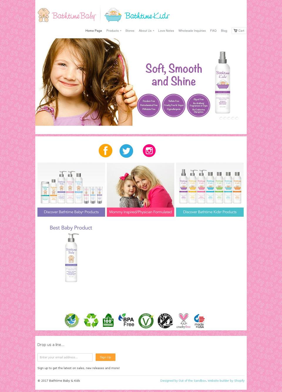 bathtimebabyandkids.com shopify website screenshot