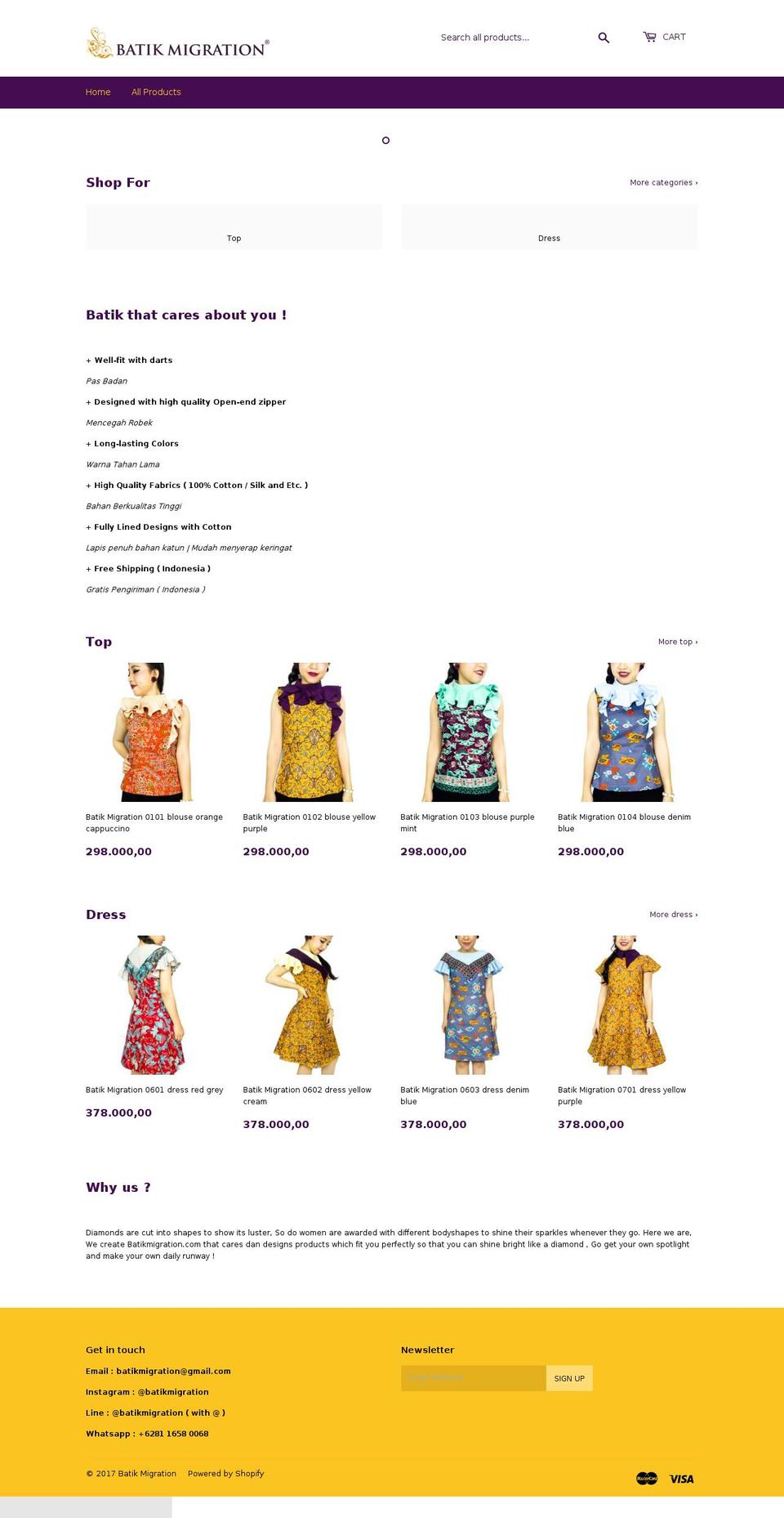 batikmigration.com shopify website screenshot