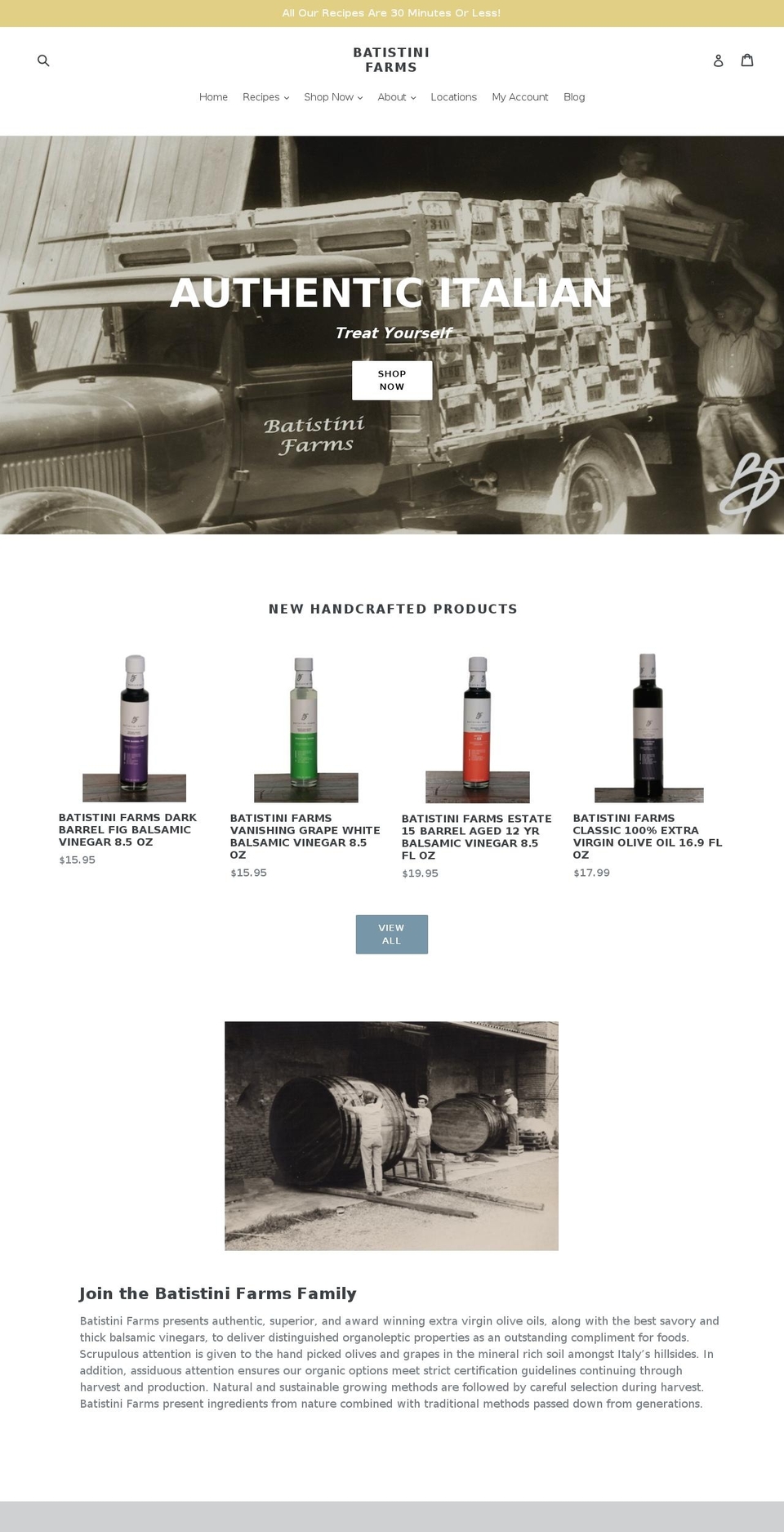 batistinifarm.com — Shopify storefront screenshot