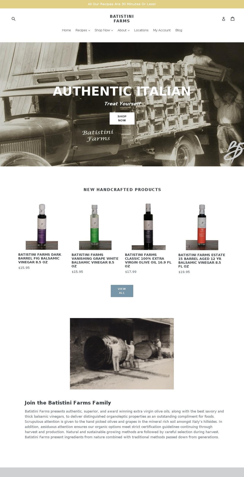 batistinifarms.com shopify website screenshot