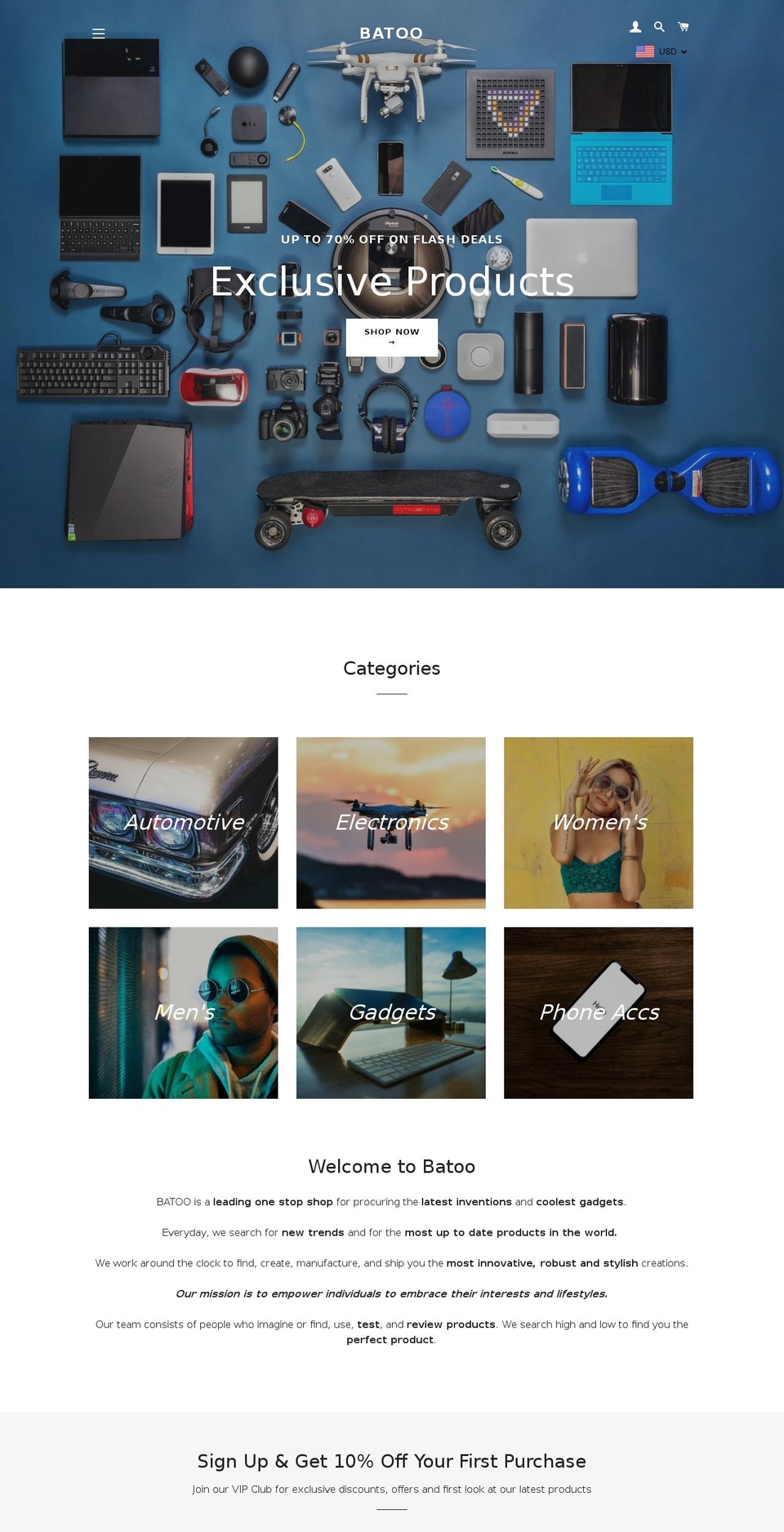 batooshop.com shopify website screenshot