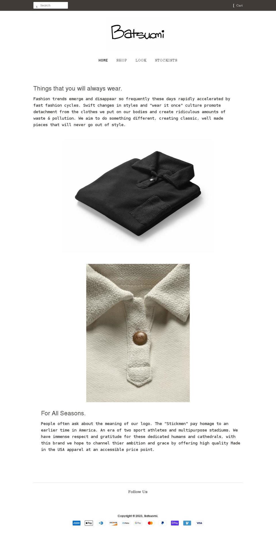 batsuomi.com shopify website screenshot