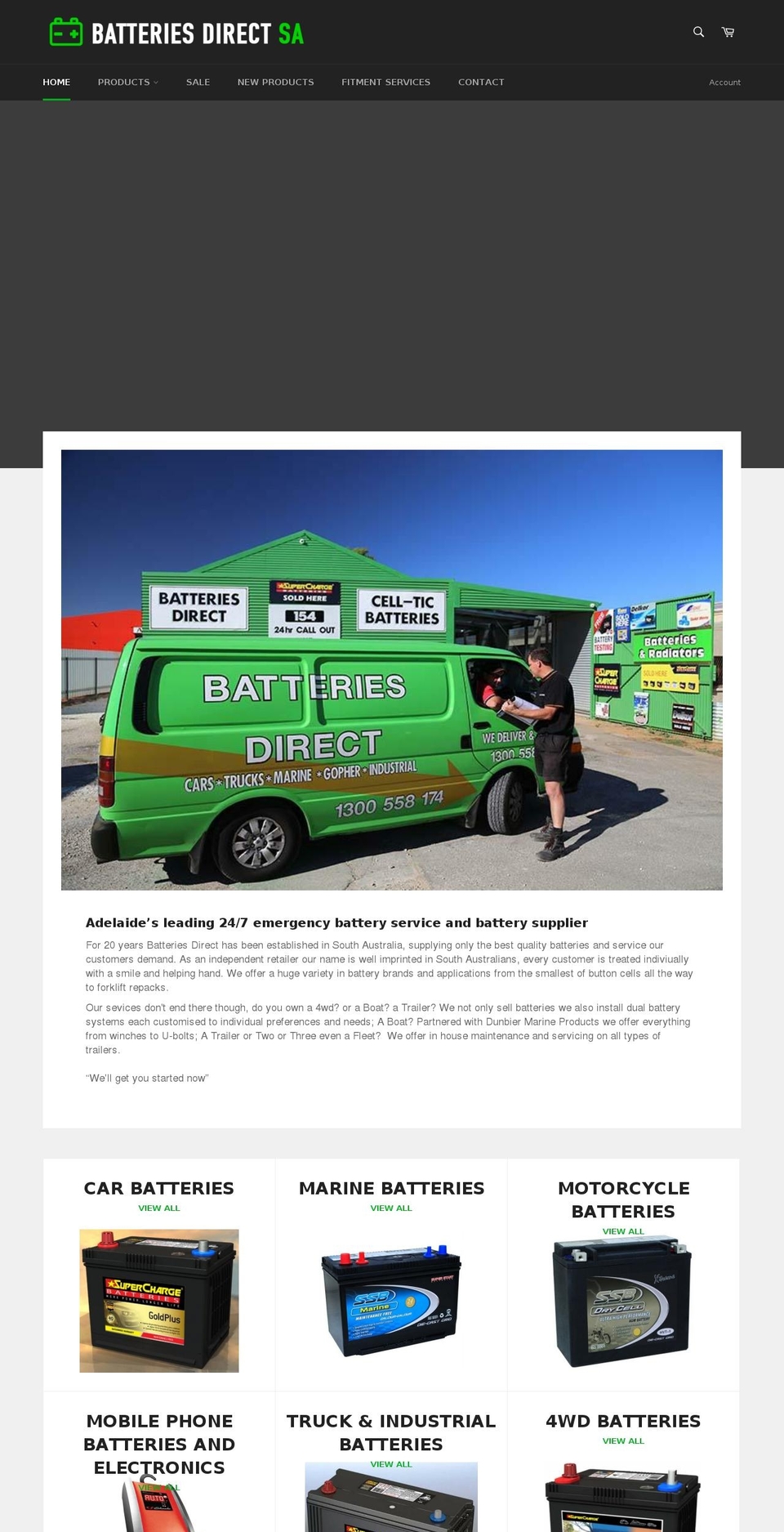 batteriesdirectsa.com.au shopify website screenshot