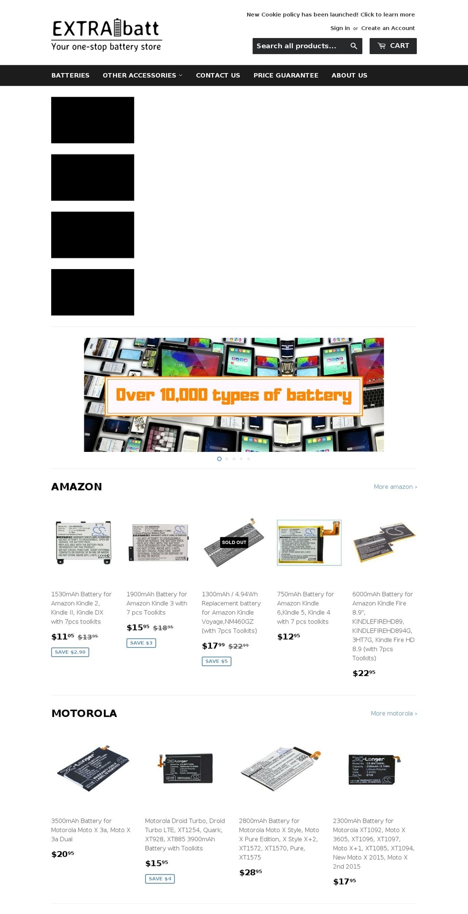 batterycentreus.com — Shopify storefront screenshot