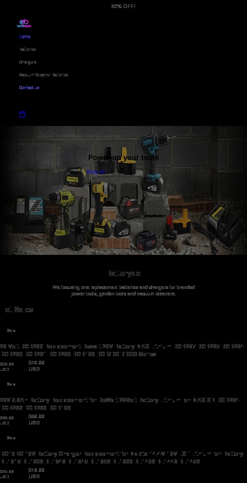 batterydo.com shopify website screenshot