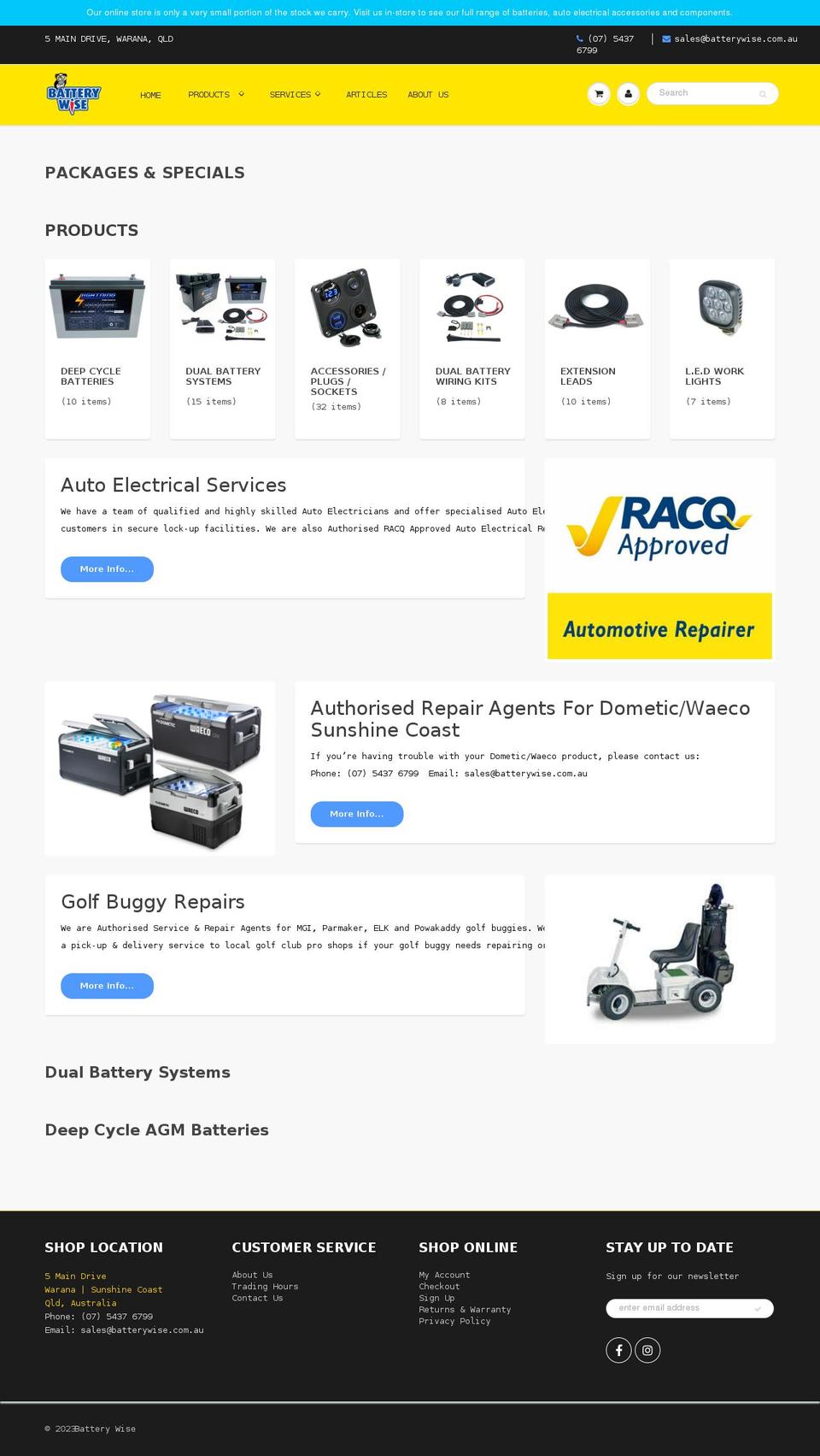 batterywise.com.au shopify website screenshot