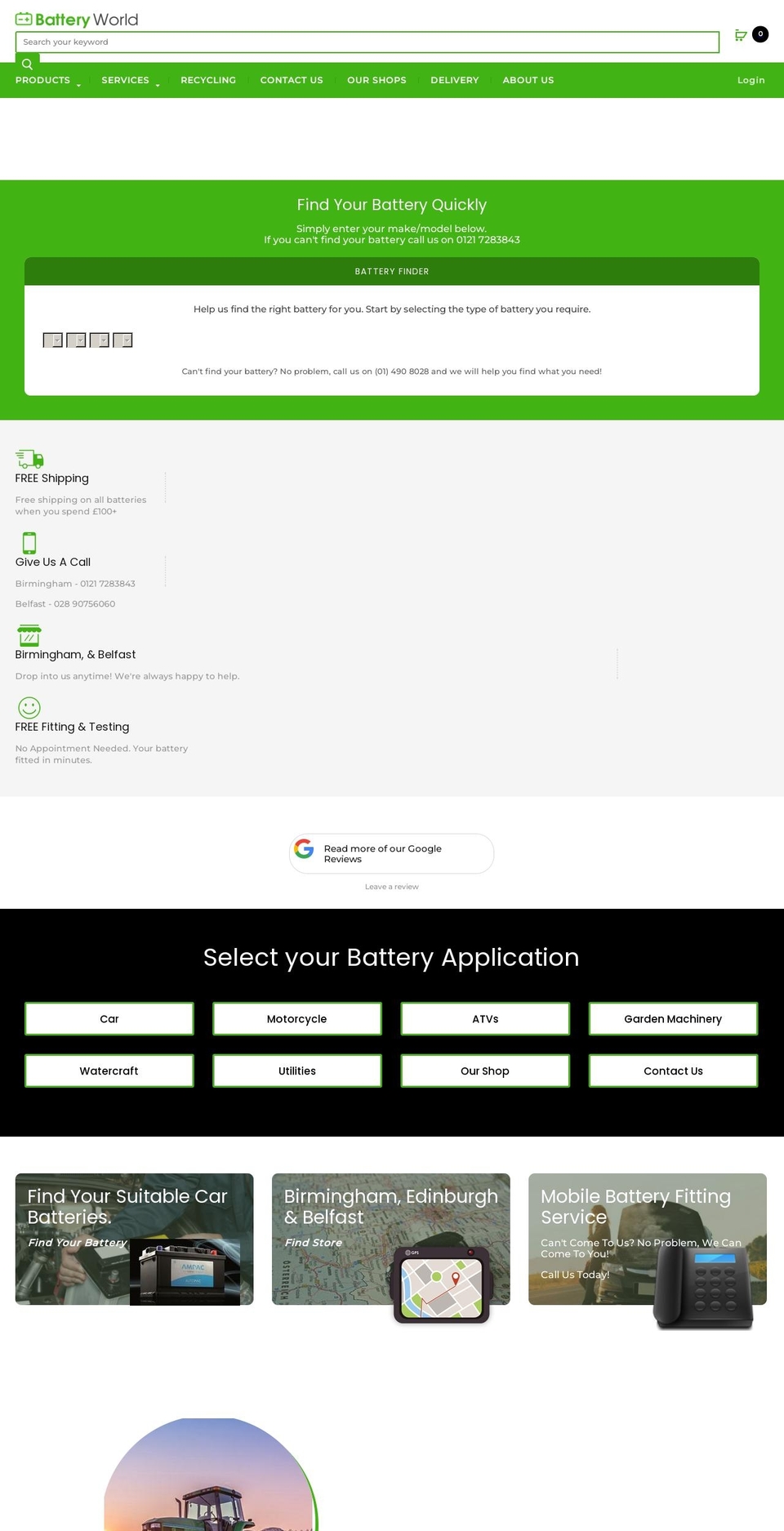 batteryworldshop.com — Shopify storefront screenshot