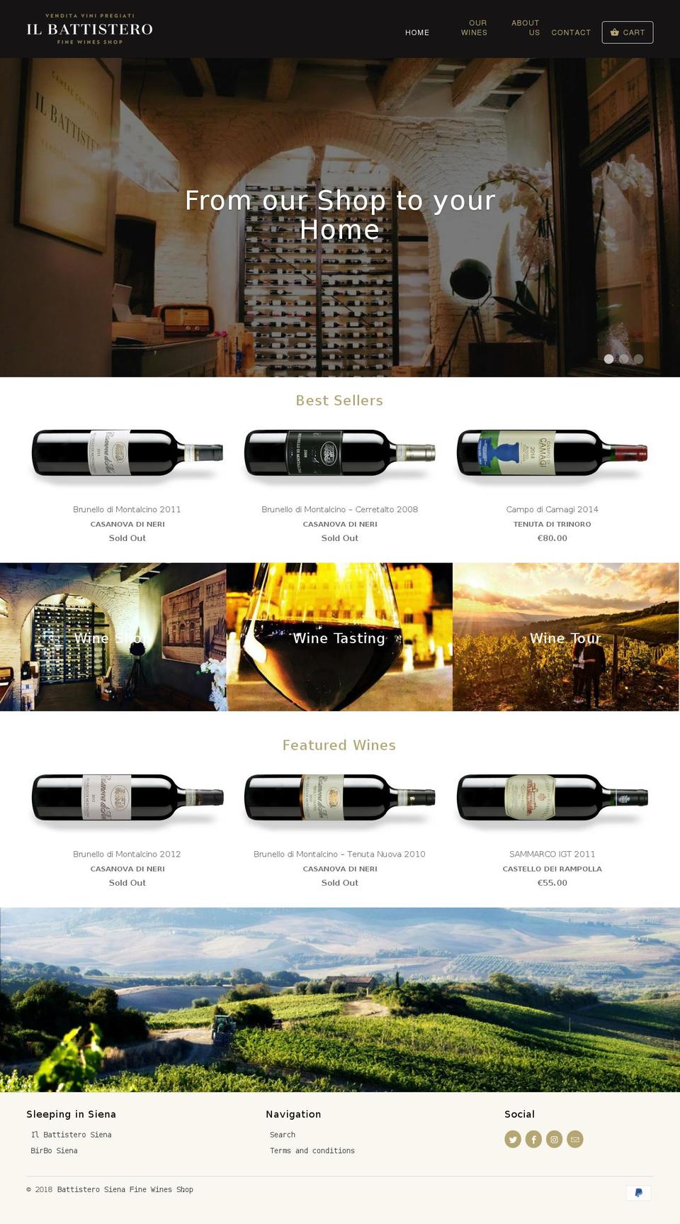 battisterosiena.wine shopify website screenshot