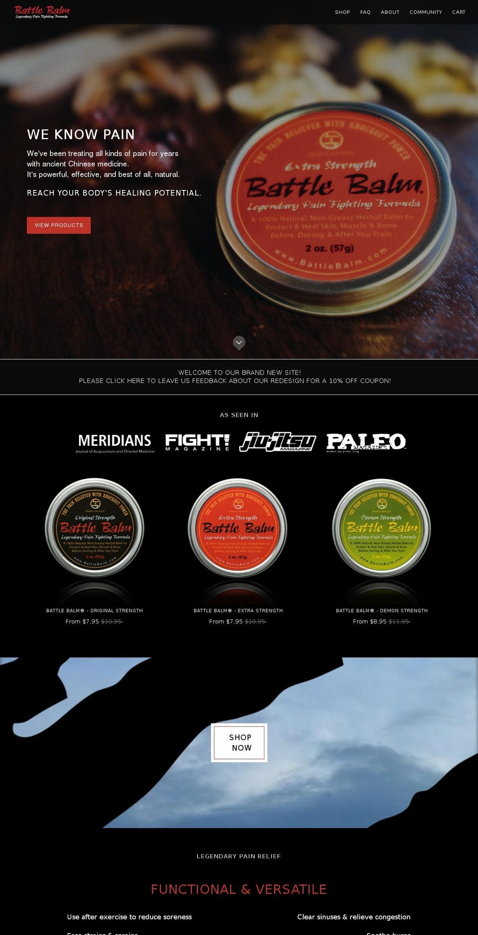 battlebalm.com shopify website screenshot