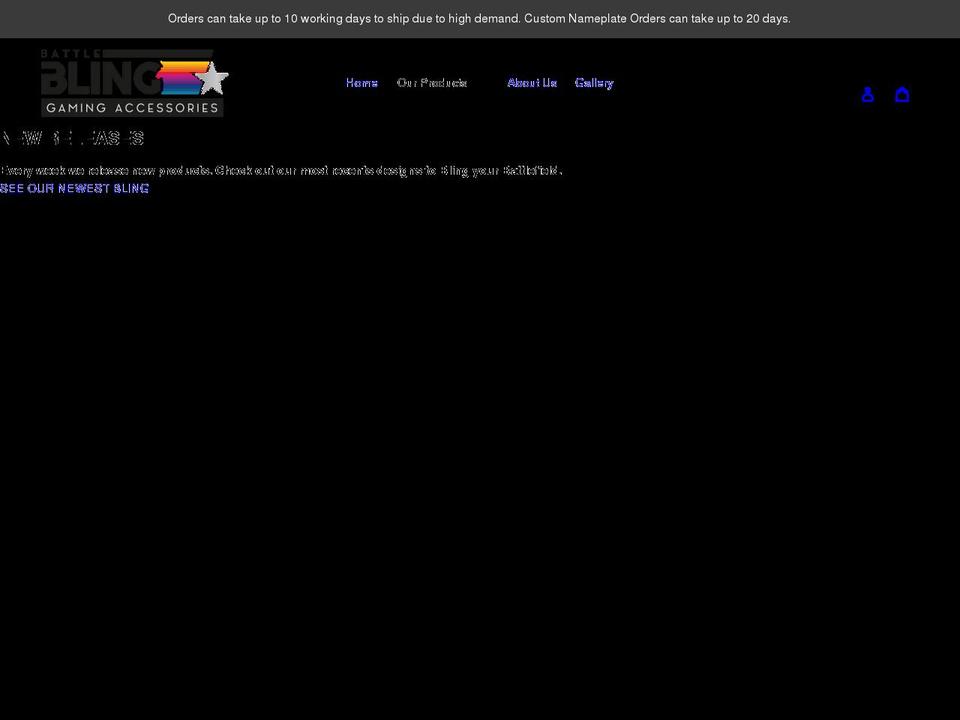 battleblingstore.co.uk shopify website screenshot