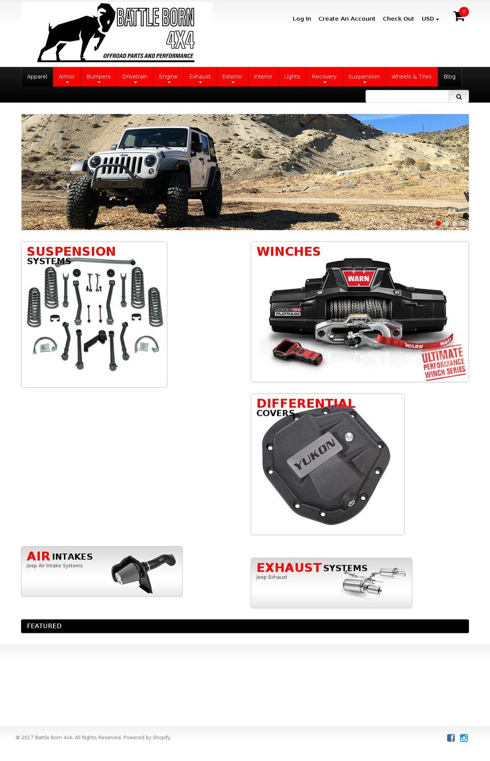 theme0791 Shopify theme site example battleborn4x4.com