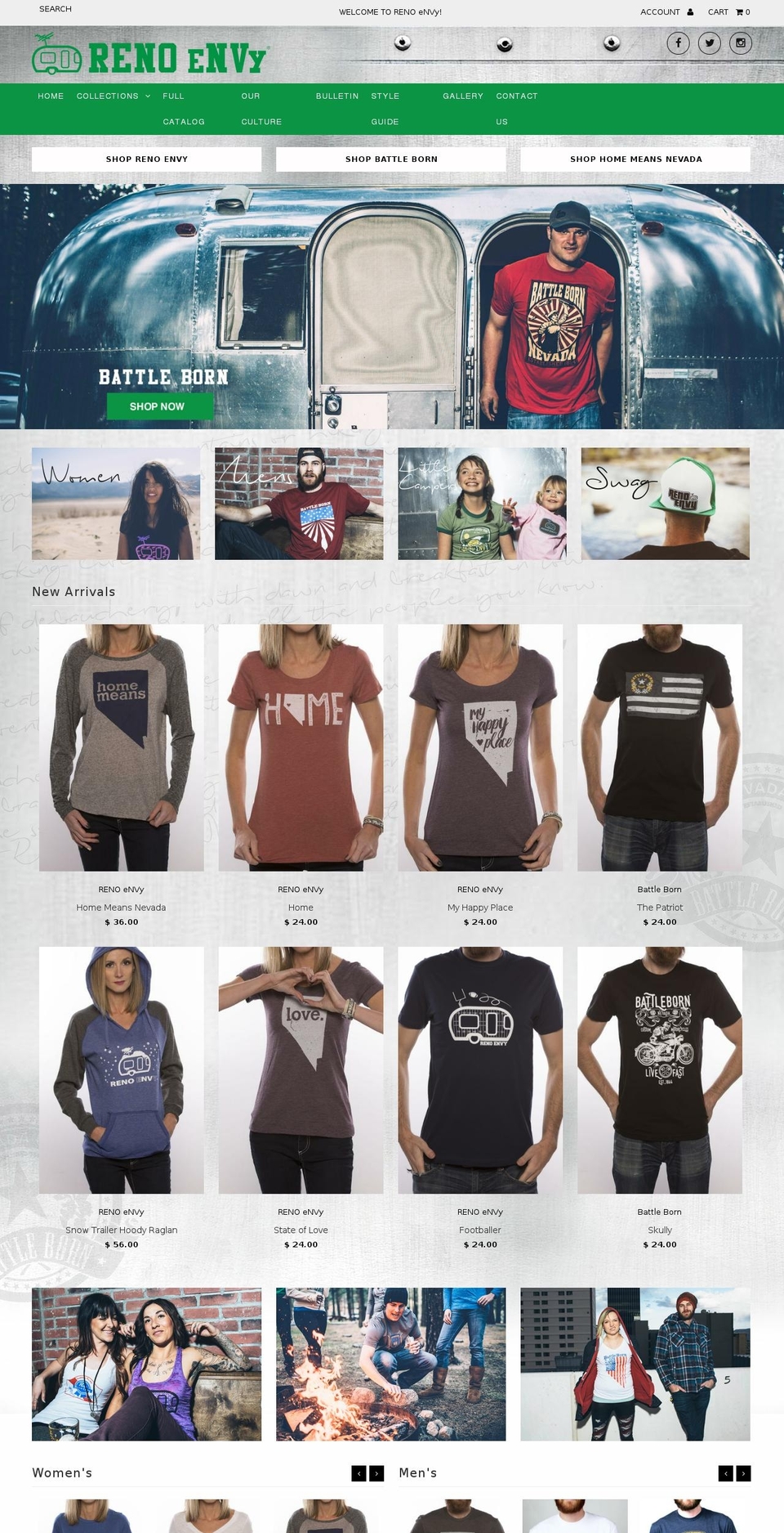 battlebornenvy.com shopify website screenshot
