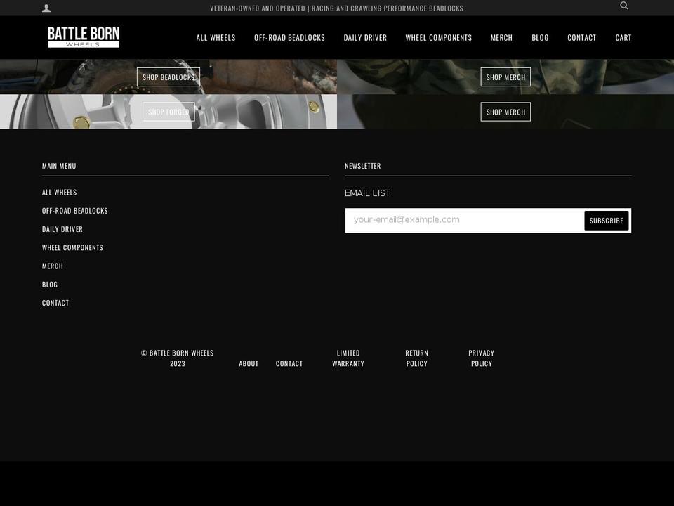 battlebornwheels.com — Shopify storefront screenshot