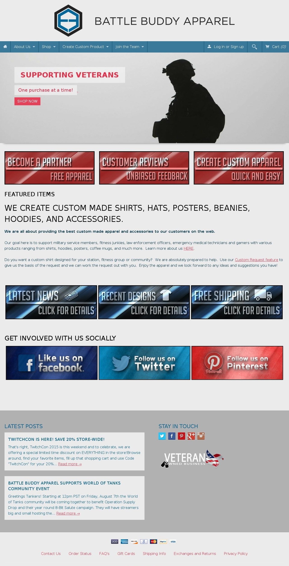battlebuddyapparel.com shopify website screenshot