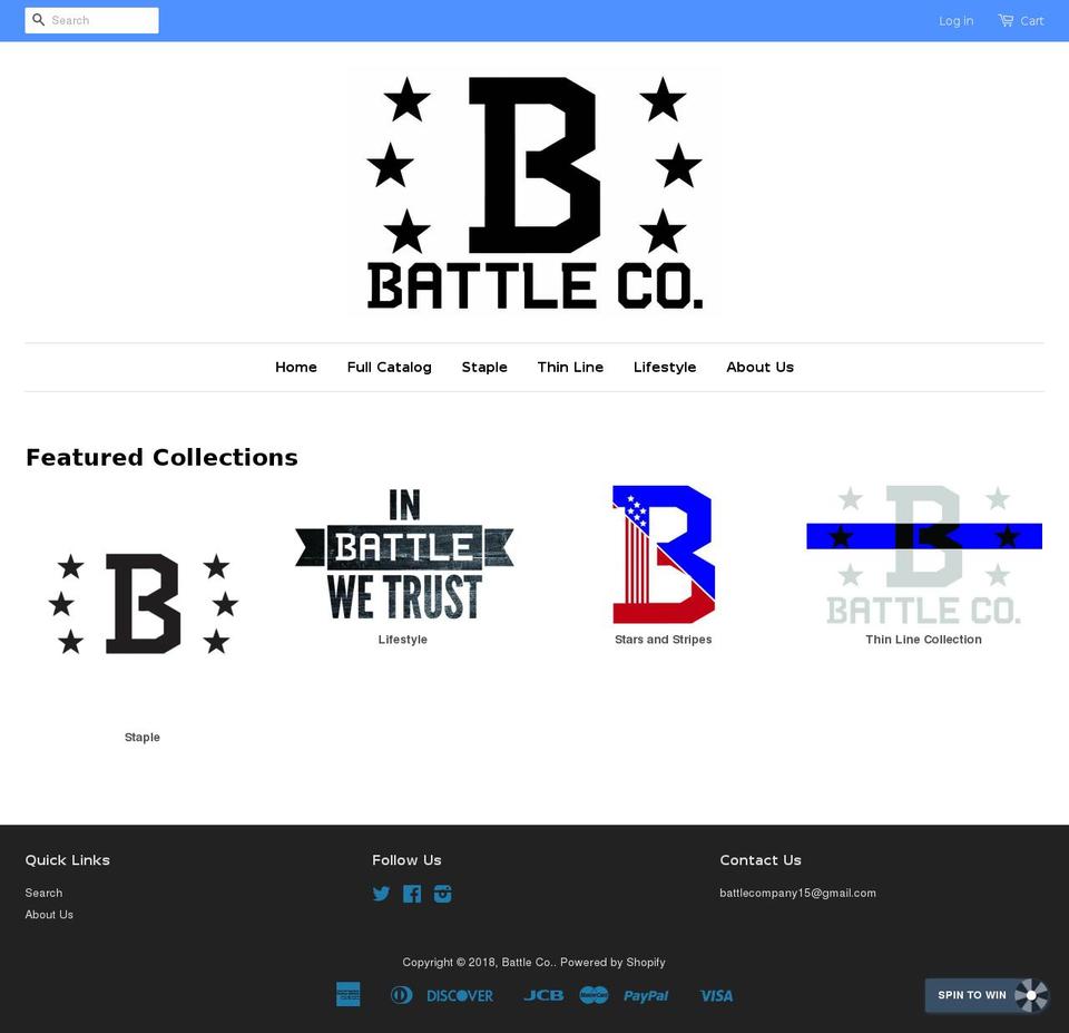 battlecoapparel.com — Shopify storefront screenshot