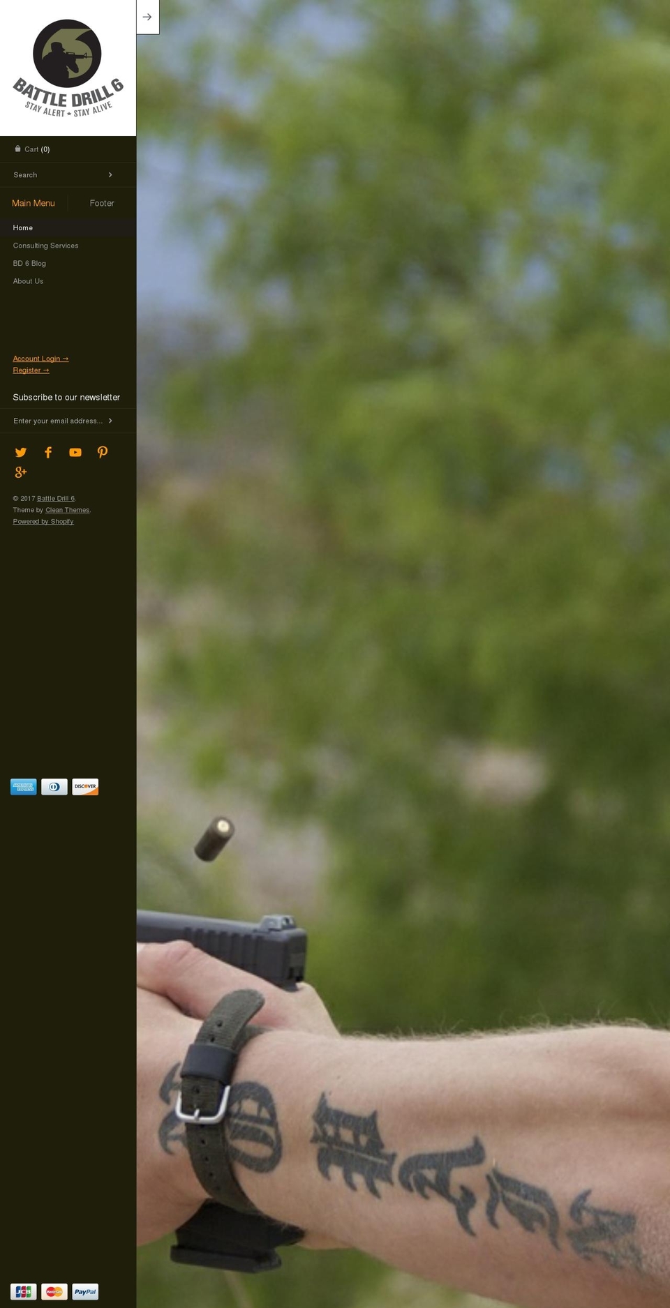 battledrillsix.com shopify website screenshot