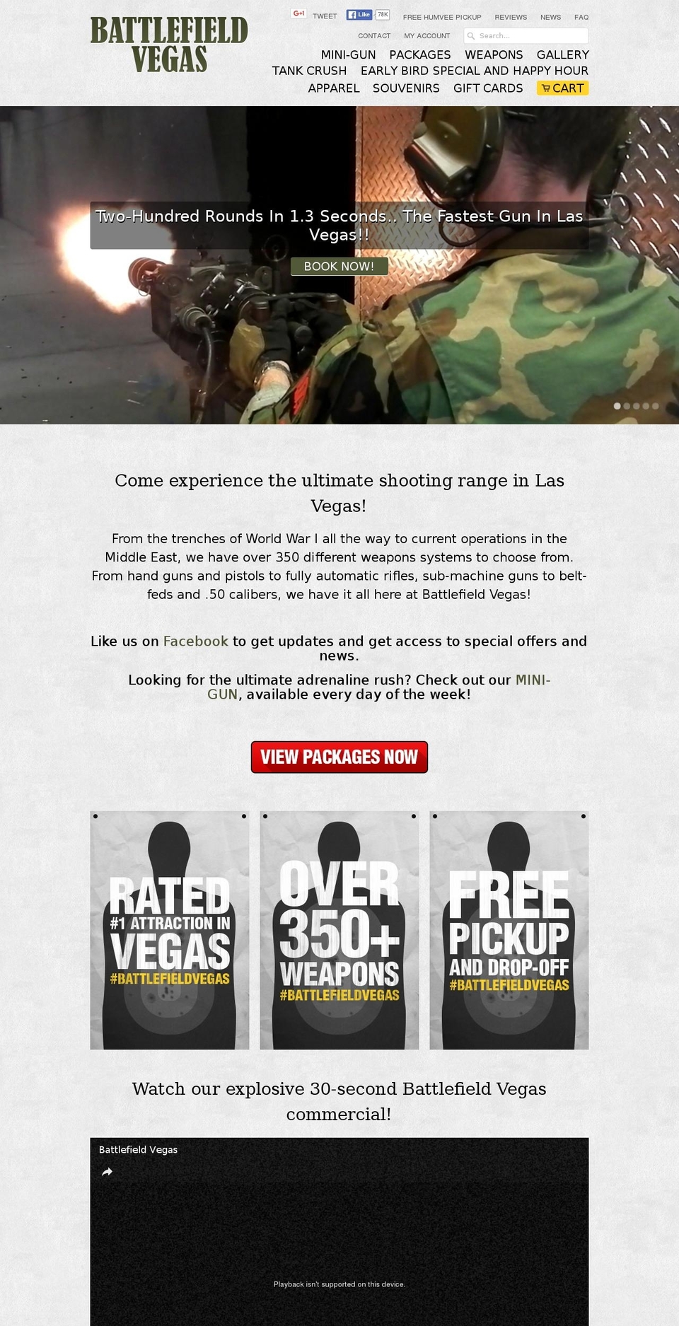 battlefield-vegas.com shopify website screenshot