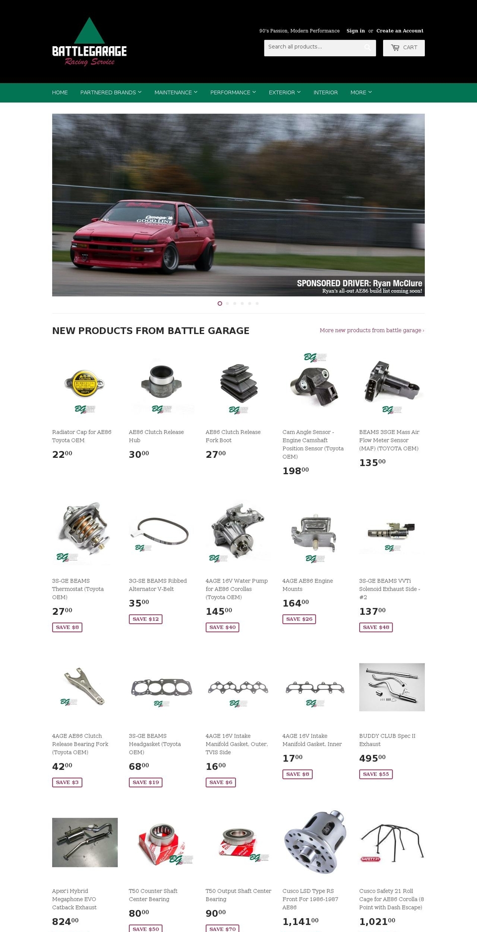 battlegarage-rs.com shopify website screenshot