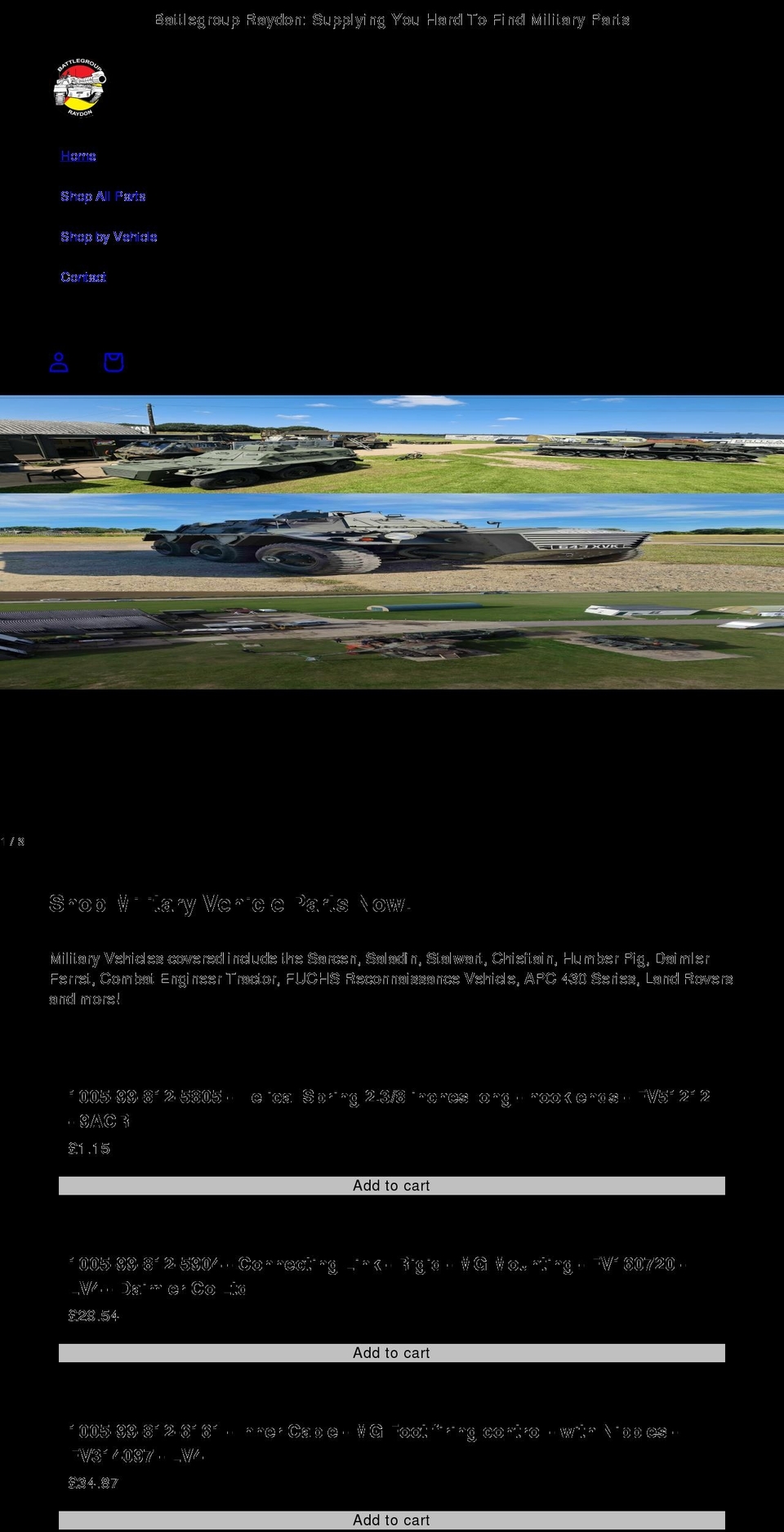 battlegroupraydon.com shopify website screenshot