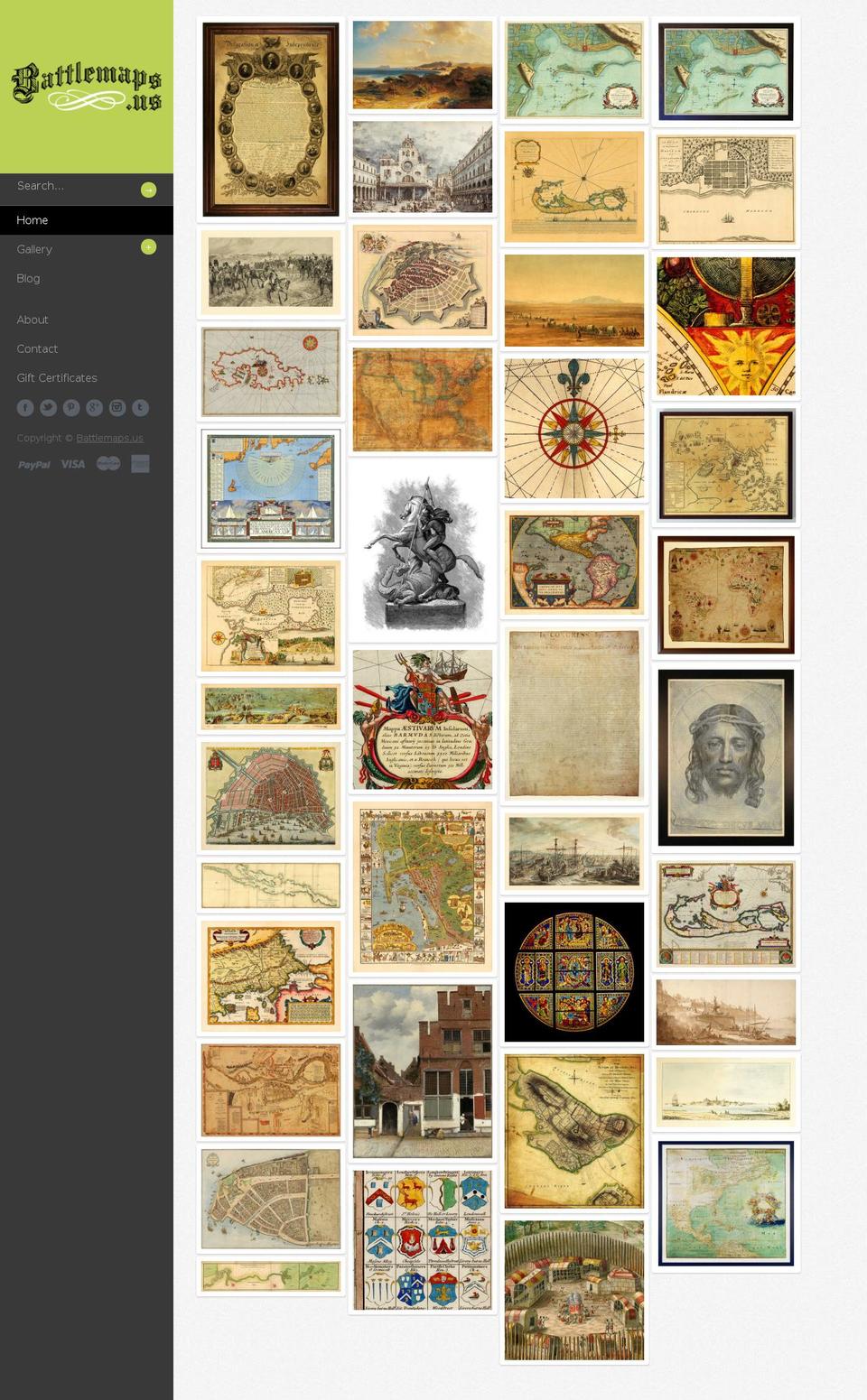 battlemaps.us shopify website screenshot