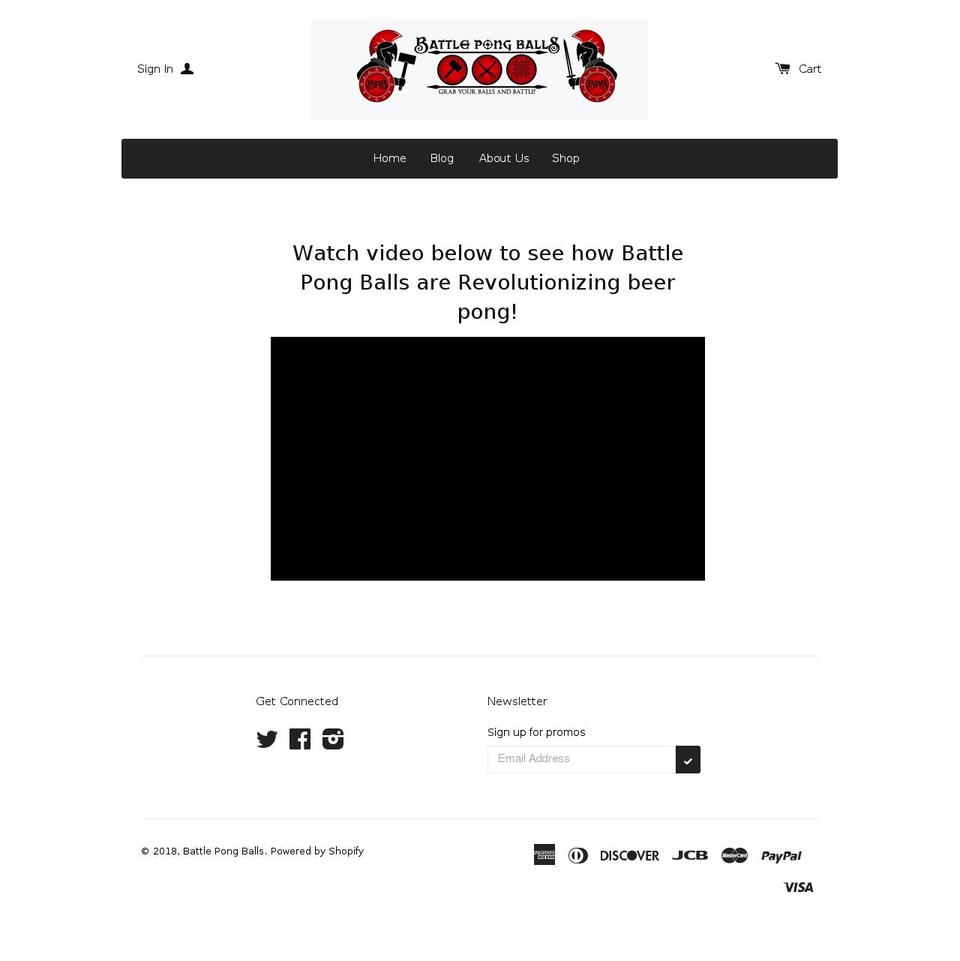 battlepongballs.biz shopify website screenshot