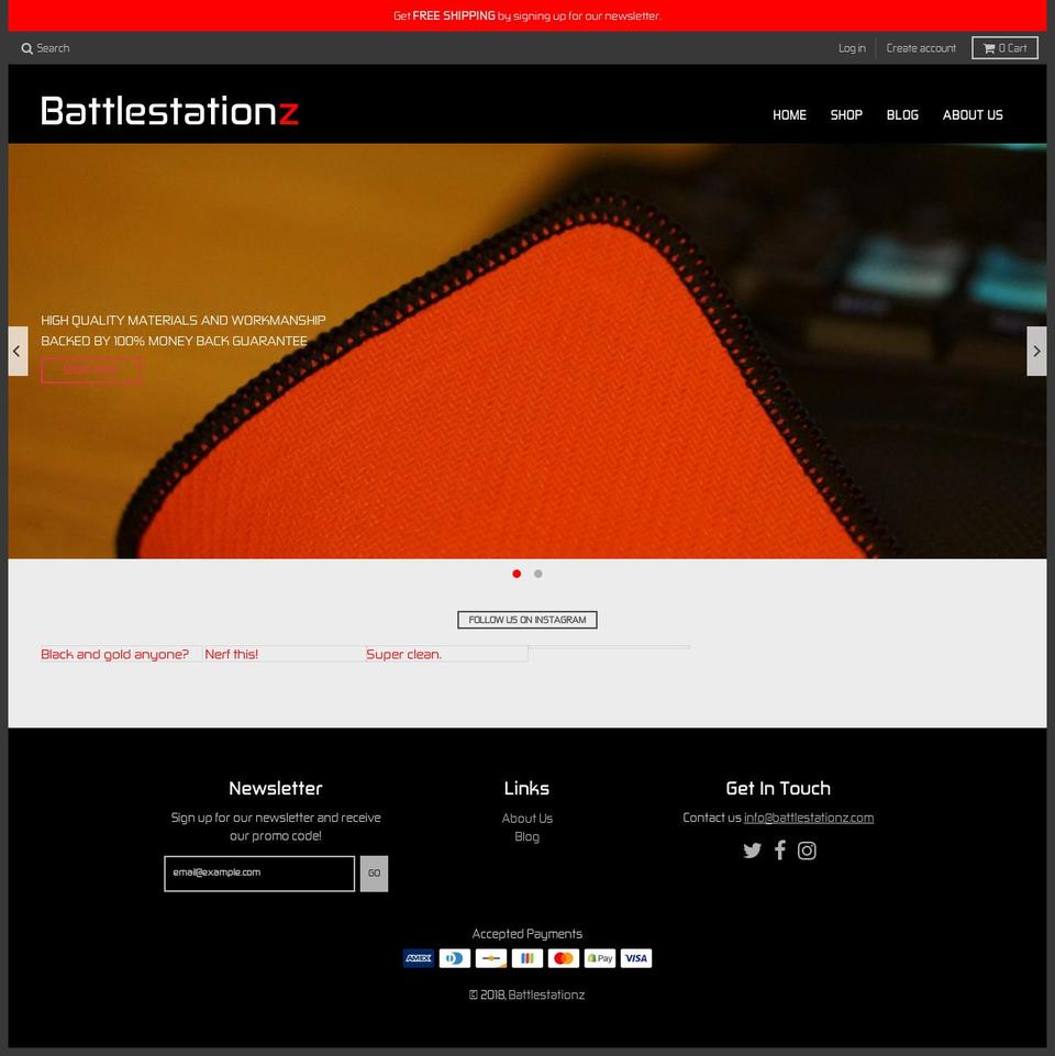 battlestationz.com shopify website screenshot